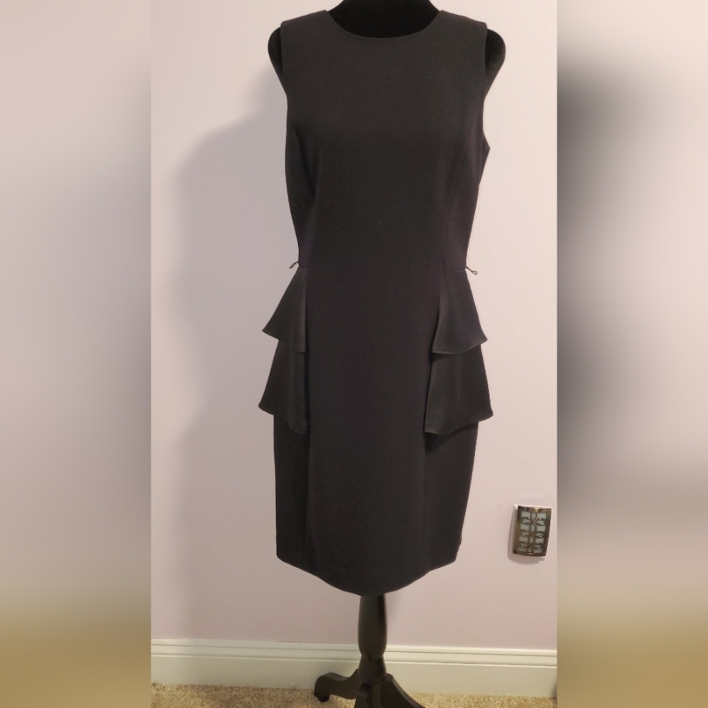 Michael Kors Black Peplum Cocktail Dress Size 8